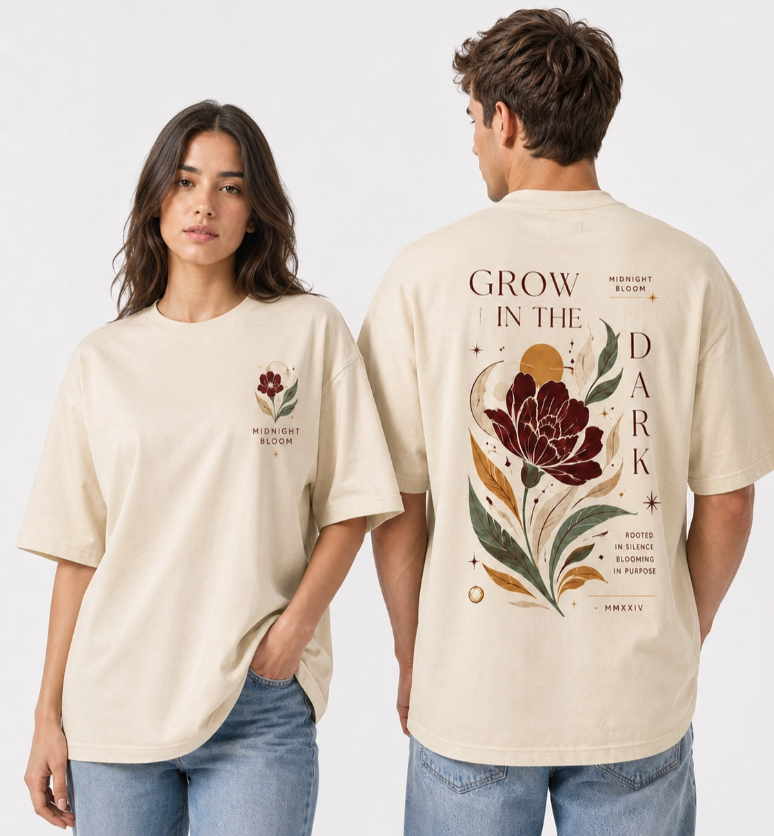 Oversize tričko Midnight Bloom