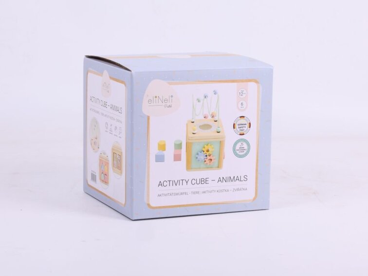 Dřevěná kostka s aktivitami - Zvířátka