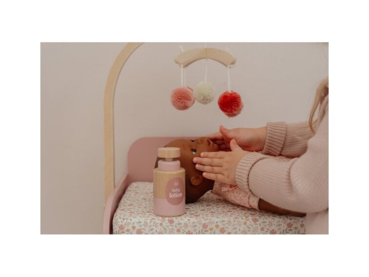 Přebalovací pult pro panenky dřevěný Soft Flowers