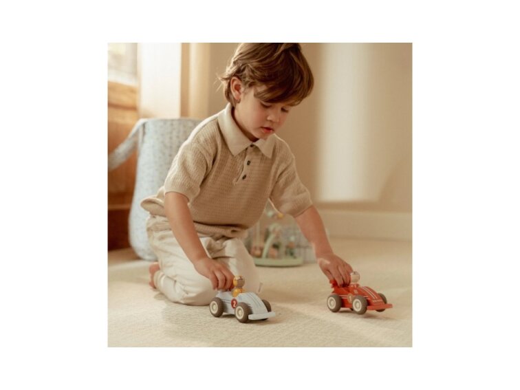 Závodní autíčka na setrvačník dřevěná