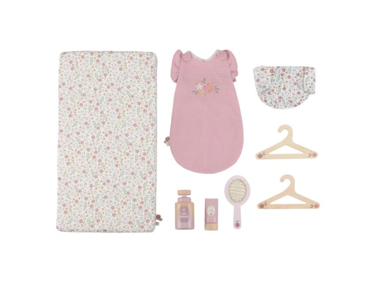 Přebalovací pult pro panenky dřevěný Soft Flowers