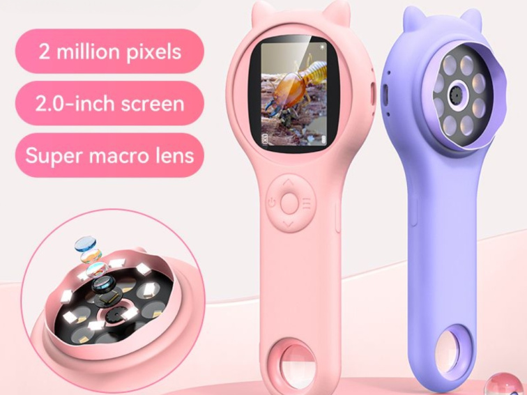 Digitální mikroskop pro děti Kočička - růžová