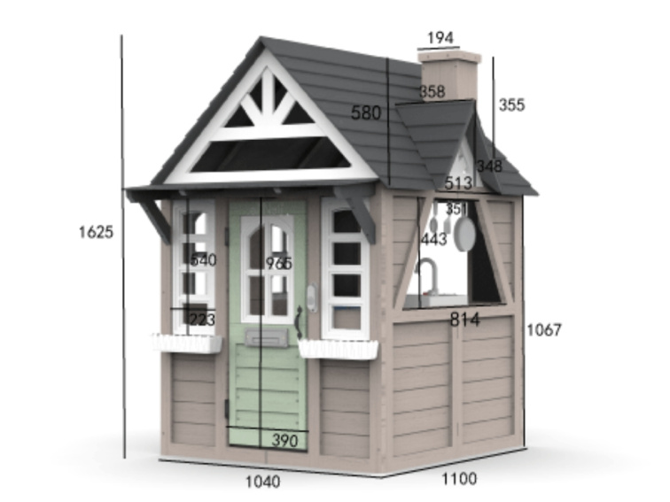 Dětský dřevěný zahradní domek Deluxe