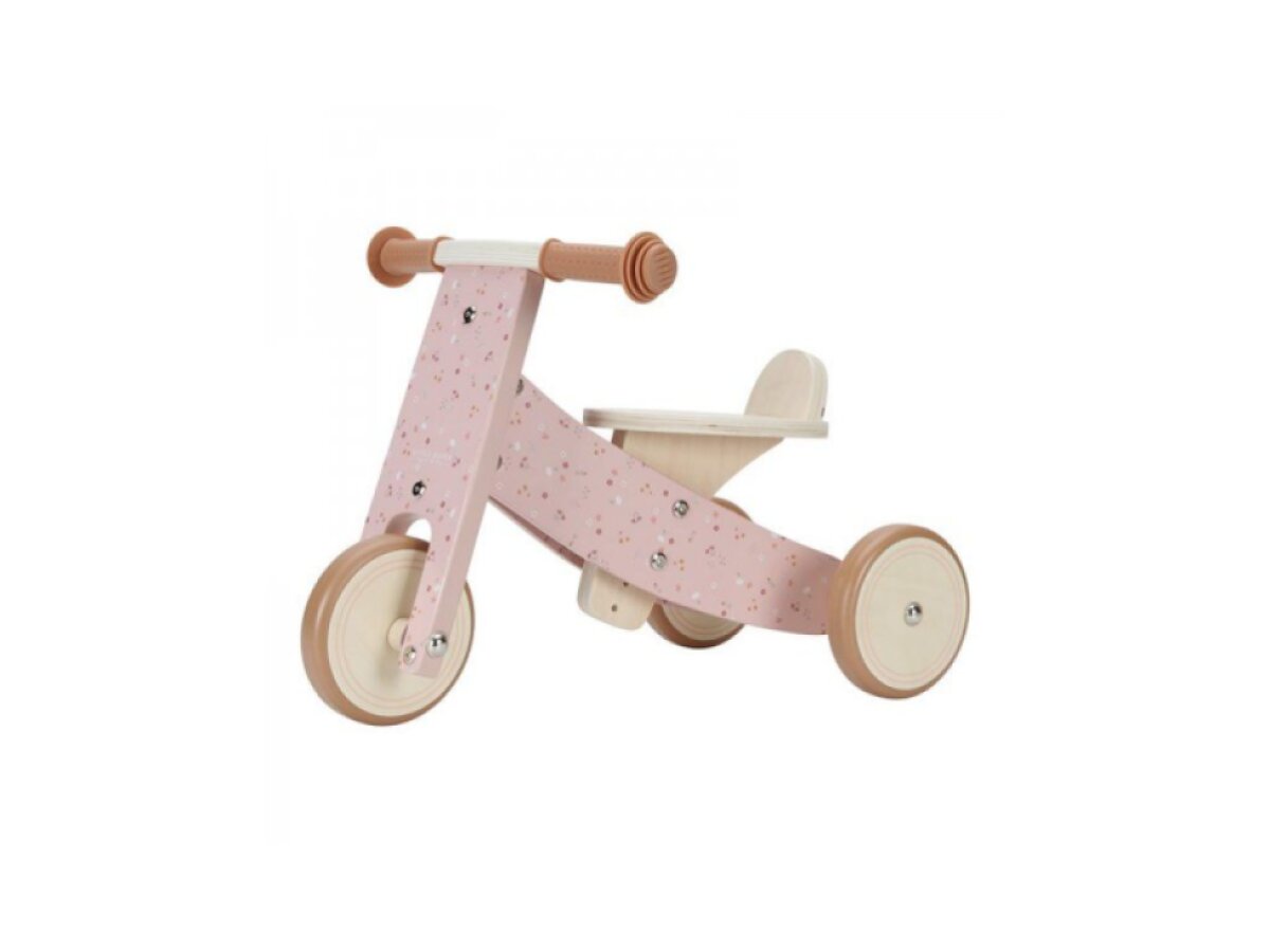 Odrážedlo tříkolka dřevěná - Pink