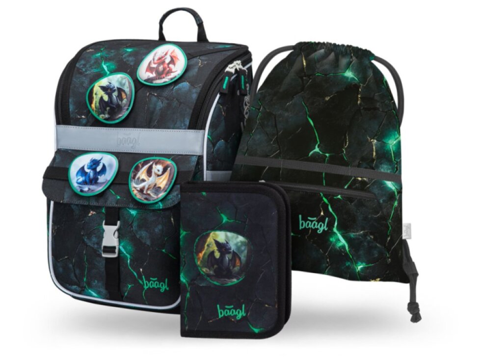 BAAGL SET 3 Zippy Draci: aktovka, penál, sáček