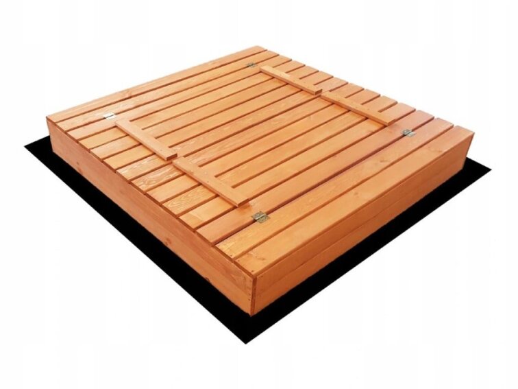 Pískoviště dřevěné s krytem/lavičkami XL předvrtané impregnované premium 160x160 cm