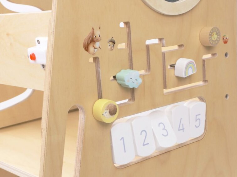 Rostoucí učicí věž edukativní 5v1 Play PRO 90 cm - Zvířátka