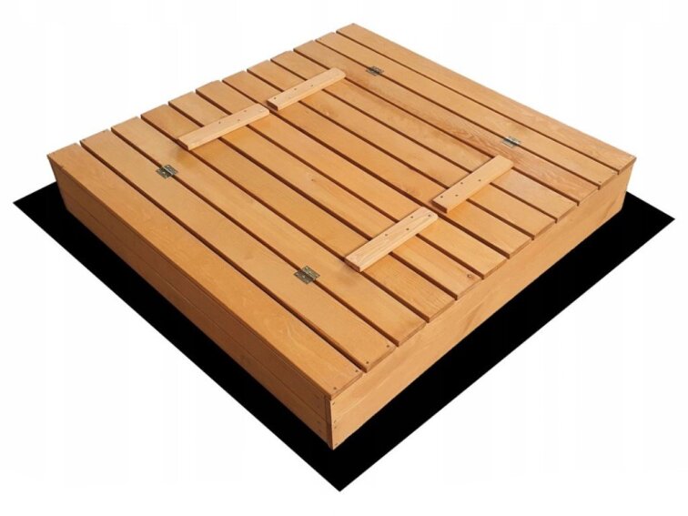 Pískoviště dřevěné s krytem/lavičkami předvrtané impregnované premium 120x120 cm