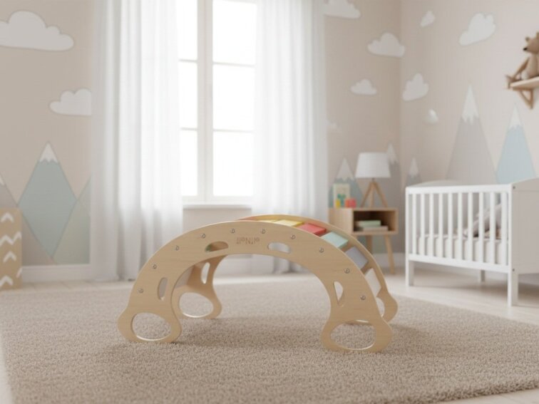 Dřevěná montessori houpačka PRO 5v1 fresh