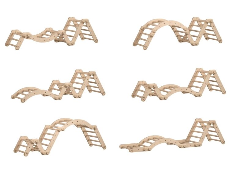 Polohovací prolézačka/žebřiny 2v1 - natur