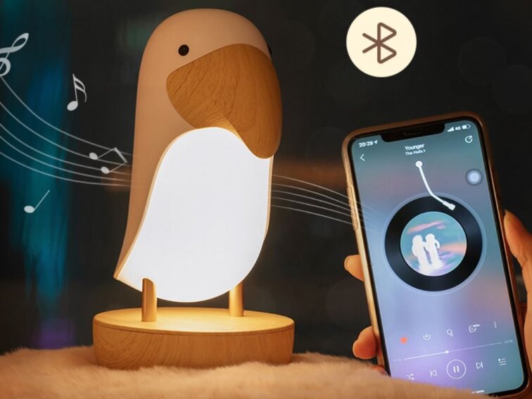 Lampička Ptáček s reproduktorem