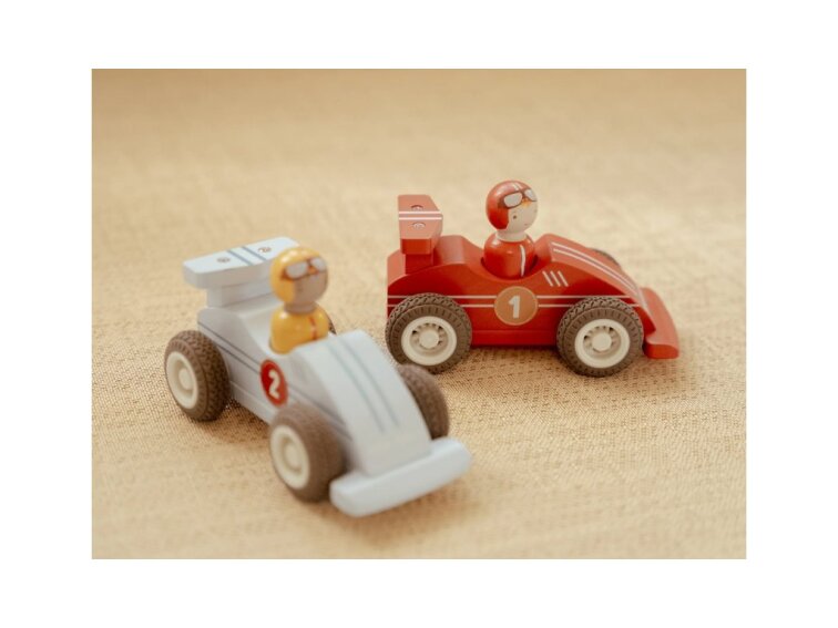 Závodní autíčka na setrvačník dřevěná