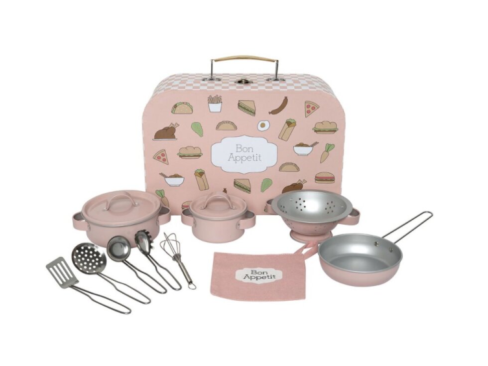 Dětský set na vaření v kufříku - růžový