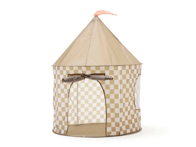 Hrací stan kostkovaný - khaki
