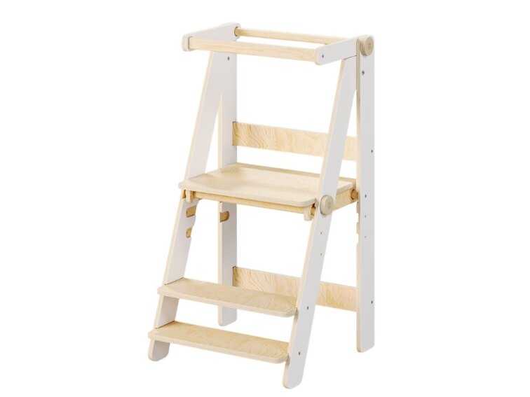 Skládací rostoucí učící věž Moon 92 cm - bílá