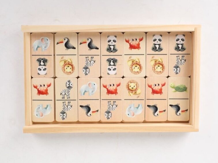 Dřevěné domino - Zvířátka ze ZOO