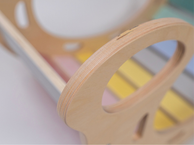 Dřevěná montessori houpačka PRO 5v1 pastel