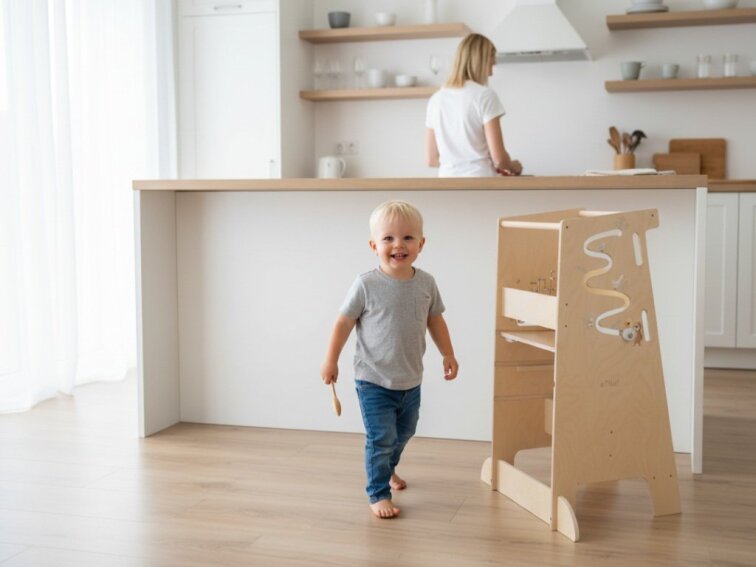 Rostoucí učicí věž edukativní 5v1 Play PRO 90 cm - Zvířátka