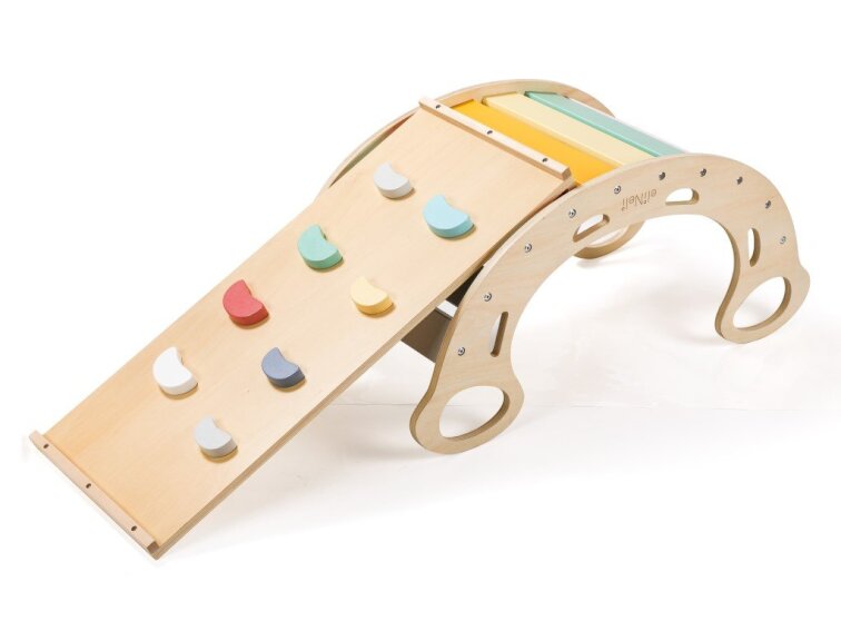 Dřevěná montessori houpačka PRO 5v1 set s prknem 2v1 fresh