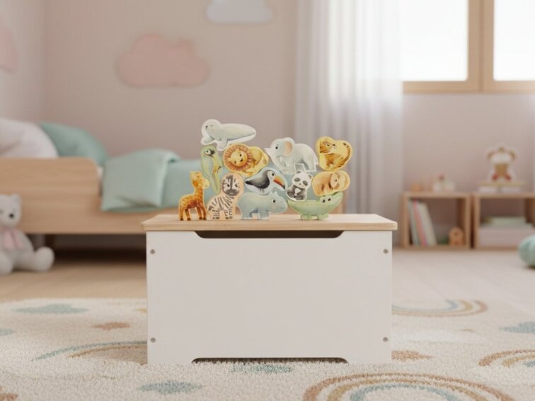 Navlékání korálků - dřevěná zvířátka ze ZOO