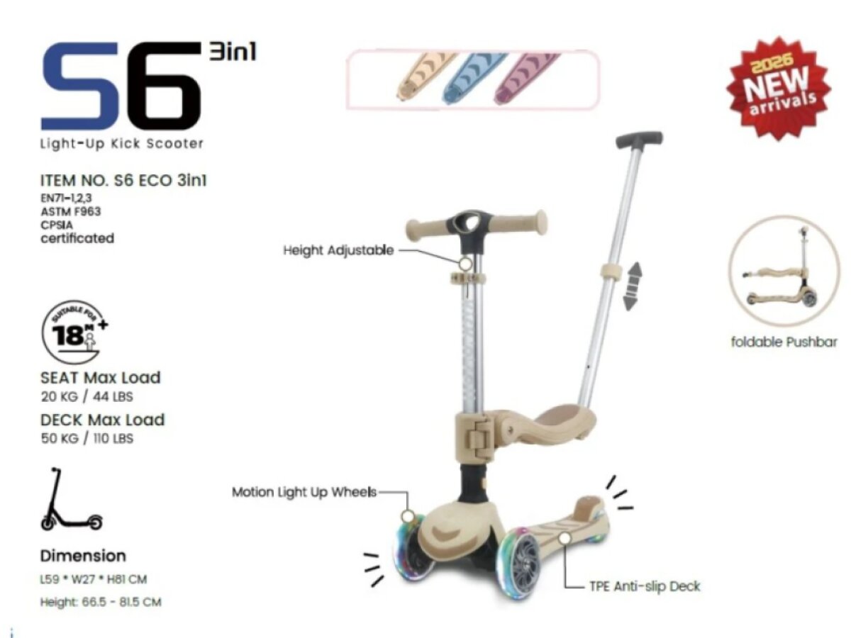 Dětská koloběžka Kick'n'Roll S6 ECO 3v1 - modrá