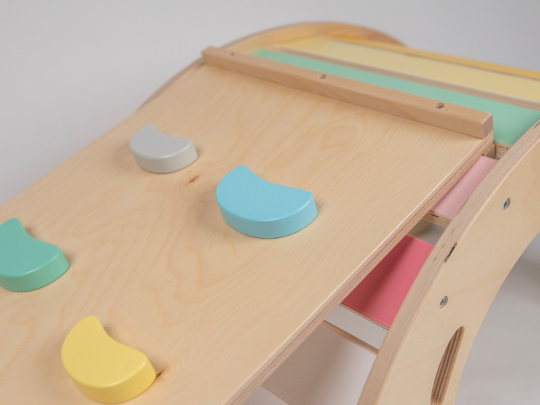 Dřevěná montessori houpačka PRO 5v1 set s prknem 2v1 fresh