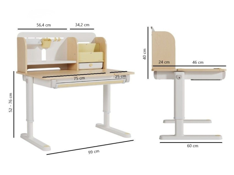 Dětský studijní stůl 100 cm