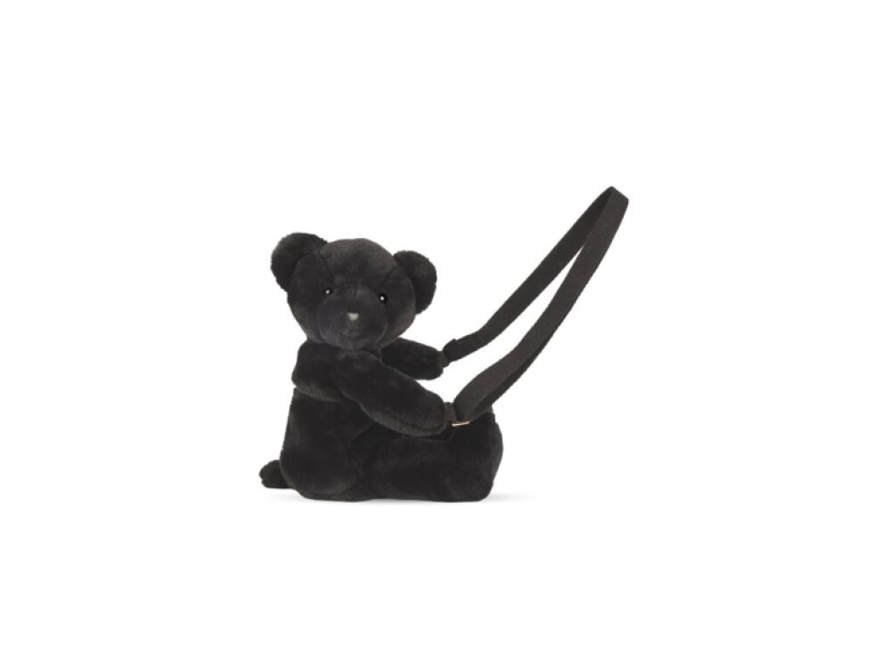 Plyšová taška přes rameno Medvídek - černá