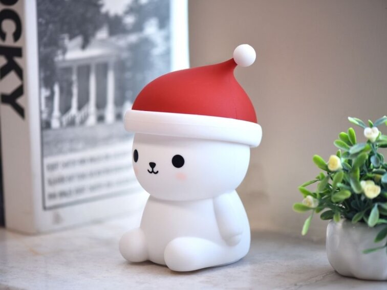 Silikonová lampička Medvídek s čepicí 3ks s ovladačem