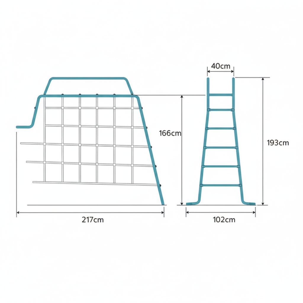 Kovová prolézačka Explorer rozšířená modrá