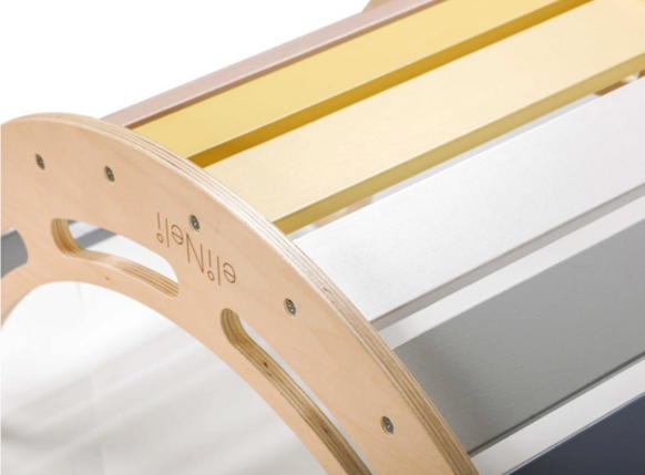 Dřevěná montessori houpačka 100 cm 6v1 max s prknem a židlí - set pastel