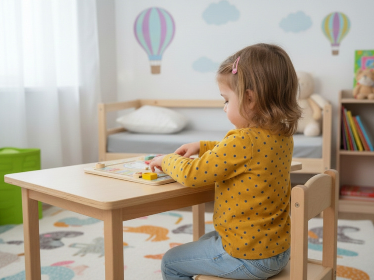 Dřevěný kalendář s hodinami