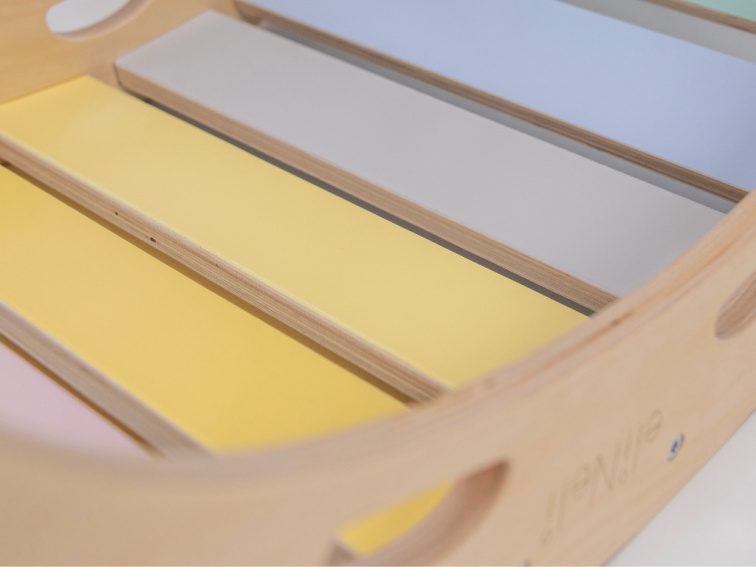 Dřevěná montessori houpačka PRO 5v1 pastel