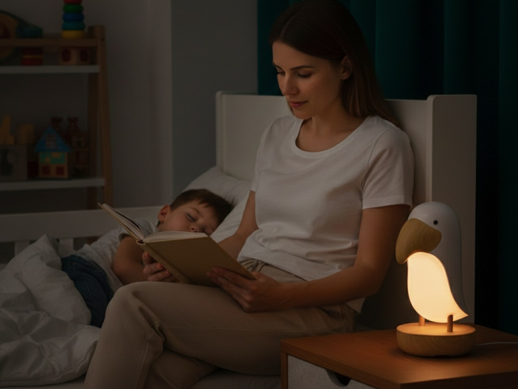 Lampička Ptáček s reproduktorem