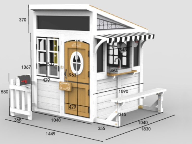 Dětský dřevěný zahradní domek - obchod