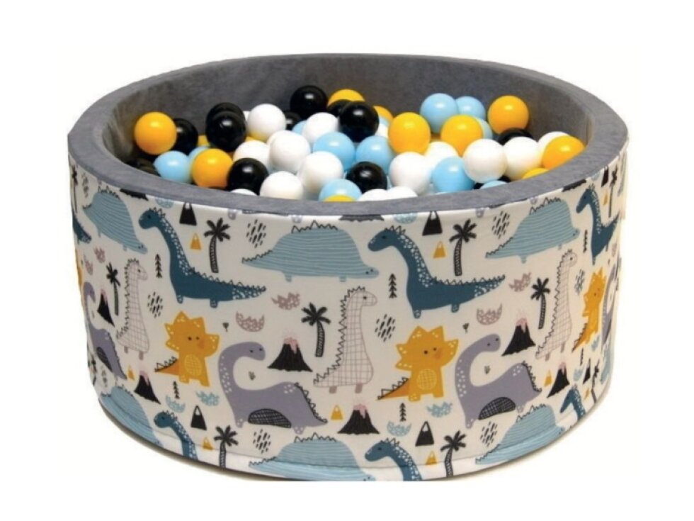 Dětský suchý bazének 90x40 s míčky 200 ks - Dinosauři