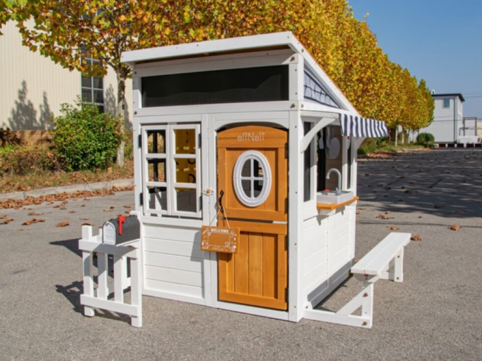 Dětský dřevěný zahradní domek - obchod