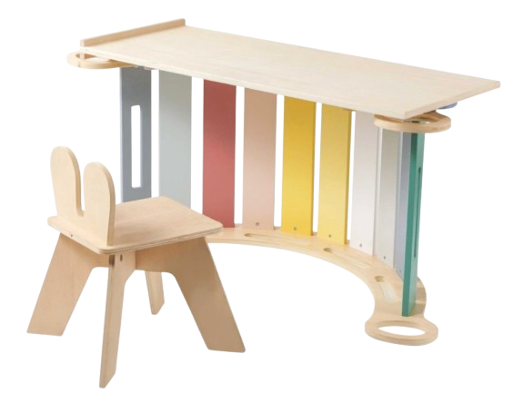 Dřevěná montessori houpačka 100 cm 6v1 max s prknem a židlí - set pastel