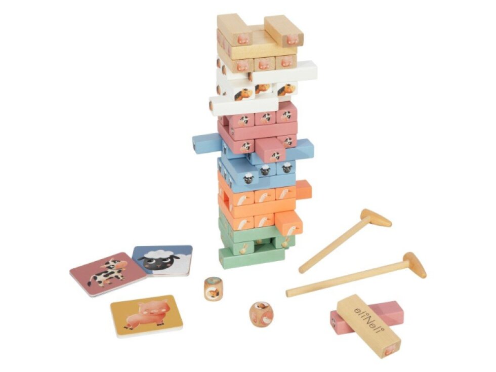 Dřevěná věž Jenga - zvířátka