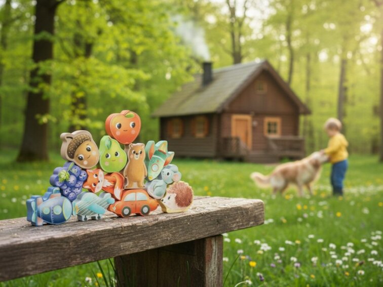 Hmatej a najdi v kyblíku - lesní zvířátka