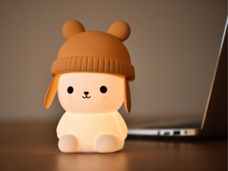 Silikonová lampička Medvídek s čepicí 3ks s ovladačem