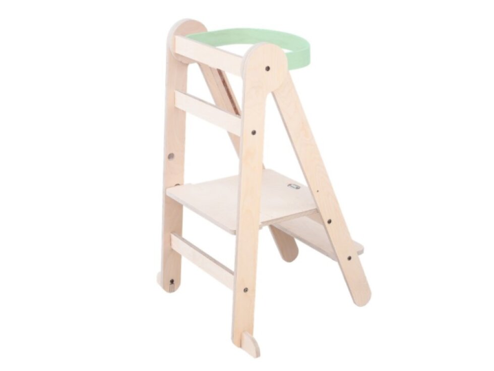 Összecsukható lakkozott növekvő tanulótorony 2 az 1-ben - menta