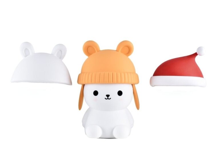 Silikonová lampička Medvídek s čepicí 3ks s ovladačem