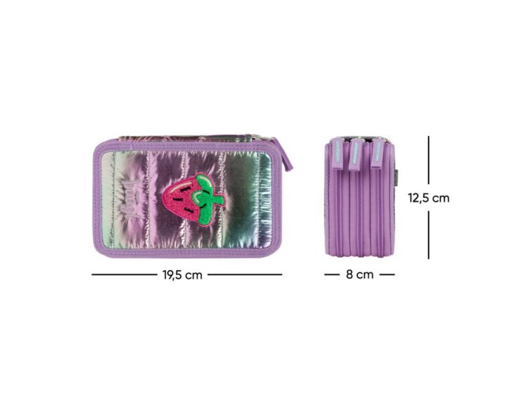 BAAGL Háromszintes iskolai tolltartó levendula színben