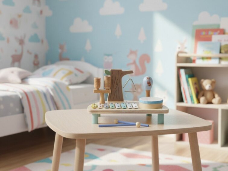 Hudební stolek pro děti Les - 5 hudebních nástrojů