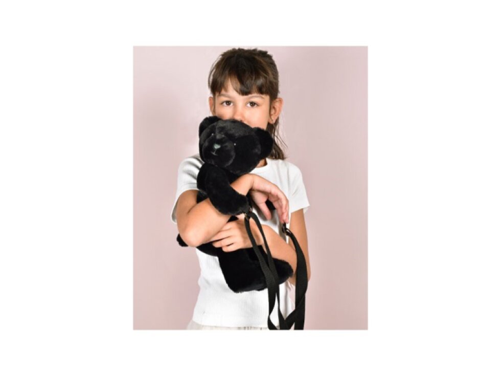 Plyšová taška přes rameno Medvídek - černá