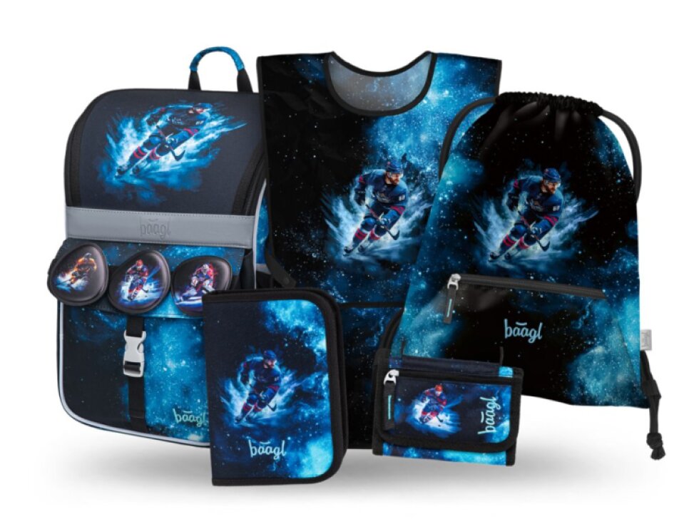 BAAGL SET 5 Zippy Hokej: aktovka, penál, sáček, zástěra, peněženka