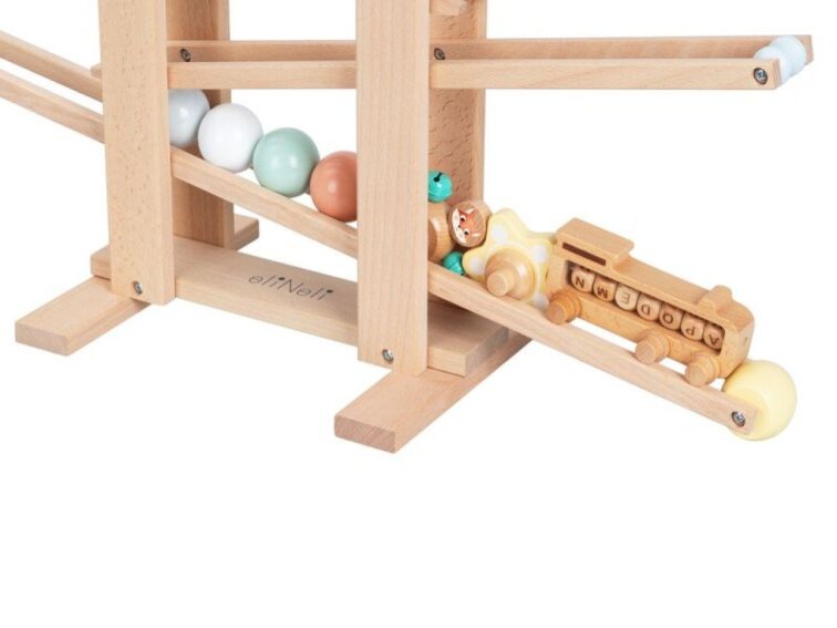 Dřevěná kuličková dráha XL s vláčkem