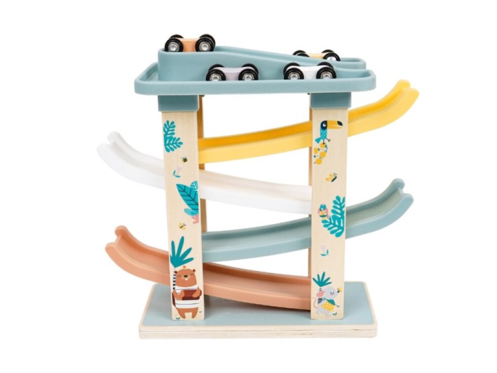 Dřevěná dráha s autíčky