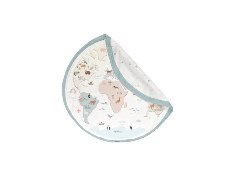 Stahovací vak na hračky a podložka - mapa světa